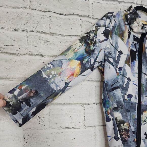 Piccadilly Women's Multicolor Zip-Up Long-Sleeved Bomber Jacket XL Watercolor - Picture 9 of 11
